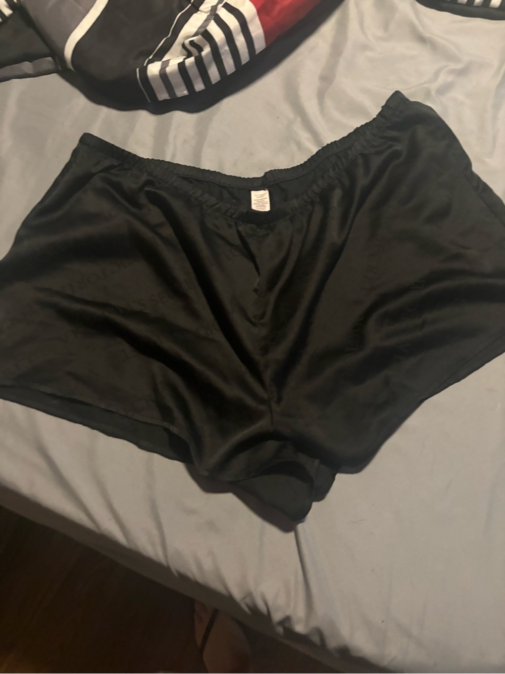 Victoria's Secret Black Satin Sleep Shorts